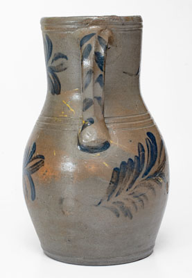 Rare Large-Sized Stoneware Pitcher attrib. Thompson Pottery, Morgantown, West Virginia, circa 1870