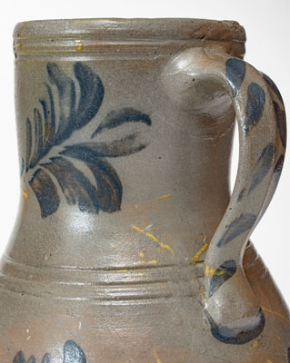 Rare Large-Sized Stoneware Pitcher attrib. Thompson Pottery, Morgantown, West Virginia, circa 1870