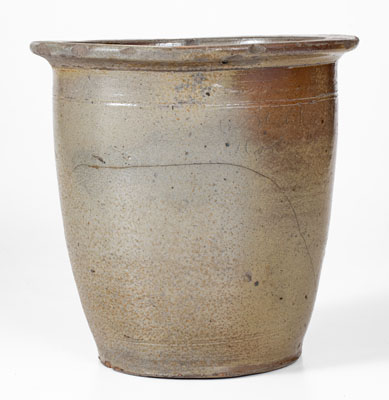 Rare Salt-Glazed Stoneware Jar with Incised Soldier and Inscription, attrib. Moses P. Harmon Pottery, Greene County, TN