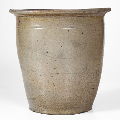 Rare Salt-Glazed Stoneware Jar with Incised Soldier and Inscription, attrib. Moses P. Harmon Pottery, Greene County, TN