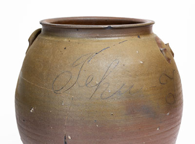 Very Rare Stoneware Jar Inscribed 