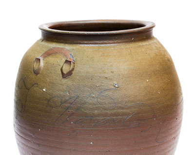 Very Rare Stoneware Jar Inscribed 