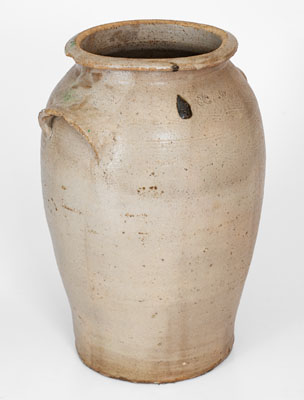 Four-Gallon Salt-Glazed Stoneware Jar Stamped JC (John Wesley Carpenter, Piper s Gap, Carroll County, VA)