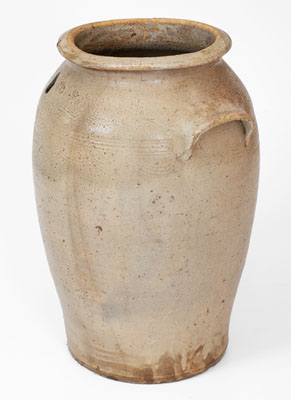 Four-Gallon Salt-Glazed Stoneware Jar Stamped JC (John Wesley Carpenter, Piper s Gap, Carroll County, VA)