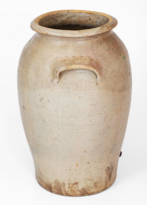 Four-Gallon Salt-Glazed Stoneware Jar Stamped JC (John Wesley Carpenter, Piper's Gap, Carroll County, VA)