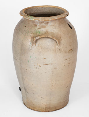 Four-Gallon Salt-Glazed Stoneware Jar Stamped JC (John Wesley Carpenter, Piper s Gap, Carroll County, VA)