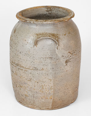 Four-Gallon Salt-Glazed Stoneware Jar Stamped JC (John Wesley Carpenter, Piper s Gap, Carroll Co, Virginia)