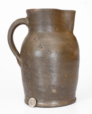 Very Rare T R WADDELL / Va (Alleghany County) Salt-Glazed Stoneware Pitcher, mid 19th century