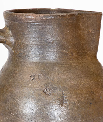 Very Rare T R WADDELL / Va (Alleghany County) Salt-Glazed Stoneware Pitcher, mid 19th century