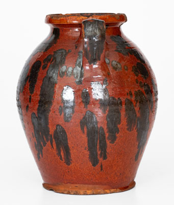 Unusual Manganese-Decorated Redware Jar, American, possibly Western PA or NC origin