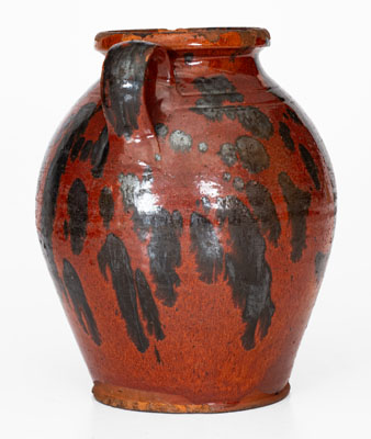 Unusual Manganese-Decorated Redware Jar, American, possibly Western PA or NC origin