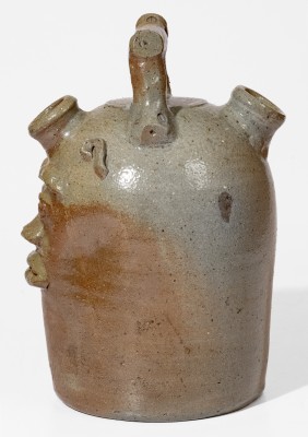 Extremely Rare Stoneware Face Jug by J. A. Roberts, Cookeville, TN, 1901