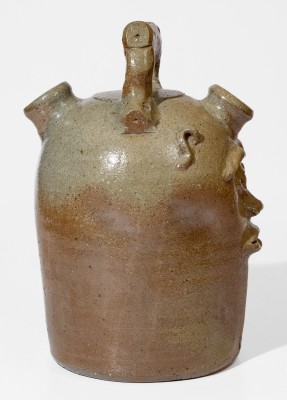 Extremely Rare Stoneware Face Jug by J. A. Roberts, Cookeville, TN, 1901