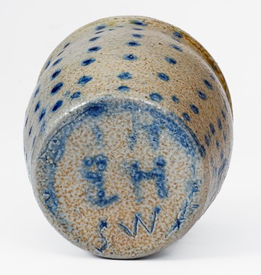 Rare Diminutive Stoneware Jar with Profuse Cobalt Spot Decoration, OH origin, third quarter 19th century.