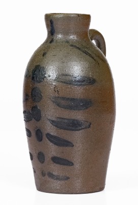 Extremely Rare Miniature Cobalt-Decorated Stoneware Jug, attributed to the Thompson Pottery, Morgantown, WV, circa 1860.