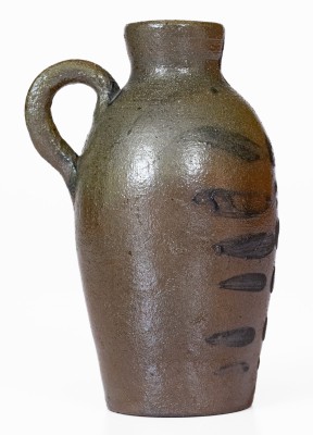 Extremely Rare Miniature Cobalt-Decorated Stoneware Jug, attributed to the Thompson Pottery, Morgantown, WV, circa 1860.