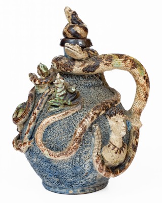 Anna Pottery Snake Jug w/ Bear