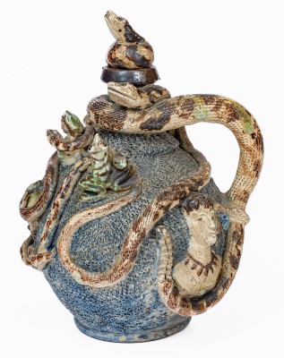 Anna Pottery Snake Jug w/ Bear