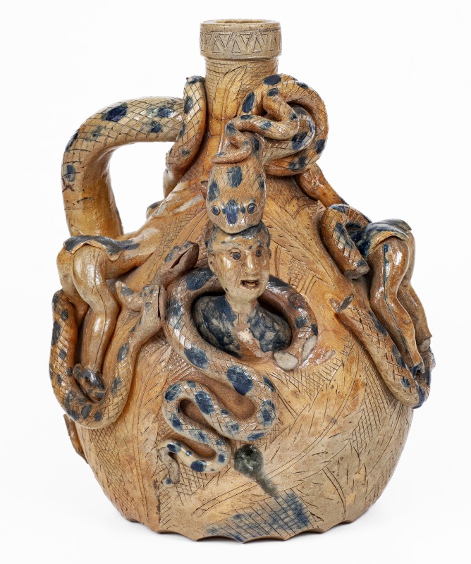 Anna Pottery Snake Jug w/ Man Trapped Inside