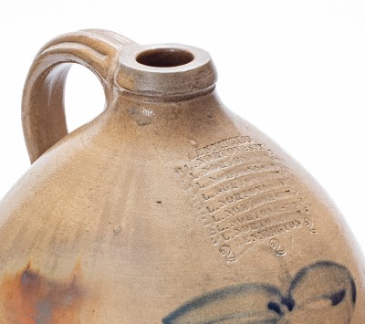 Very Rare Bennington, VT Stoneware Jug w/ Profuse L. NORTON & SON Maker s Marks and Butterfly Decoration