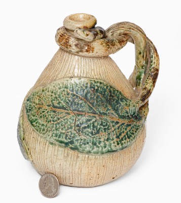 Rare and Fine Temperance / Snake Jug, Anna or Texarkana Pottery, c1885