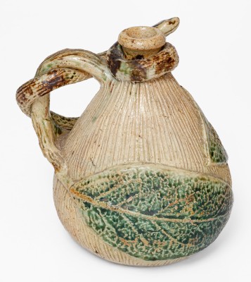 Rare and Fine Temperance / Snake Jug, Anna or Texarkana Pottery, c1885