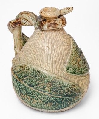 Rare and Fine Temperance / Snake Jug, Anna or Texarkana Pottery, c1885