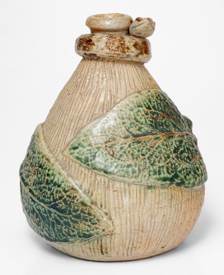 Rare and Fine Temperance / Snake Jug, Anna or Texarkana Pottery, c1885