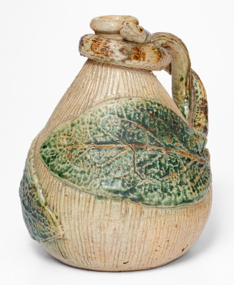 Rare and Fine Temperance / Snake Jug, Anna or Texarkana Pottery, c1885