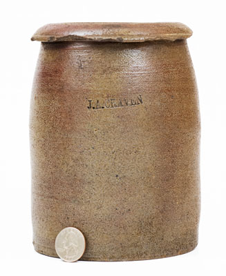 1/2 Gal. J. A. Craven, Randolph County, North Carolina Stoneware Jar, c1855