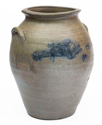 Extremely Rare and Important James River, VA Stoneware Jar with Incised Fish and Minnows Decoration