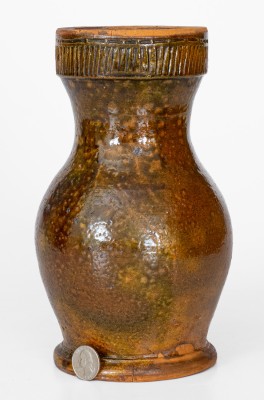 Rare WINCHESTER / POTTERIES / VA Redware Vase, Round Hill Pottery, Frederick County, VA, circa 1930