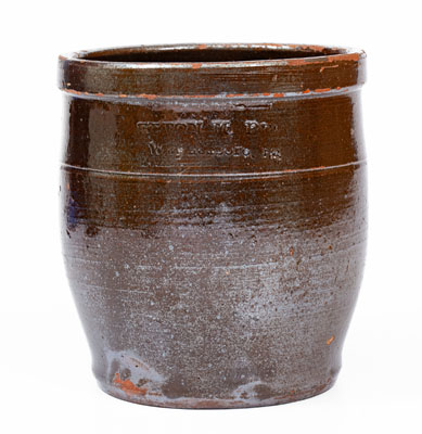 Rare UPTON M. BELL / Waynesboro, Pa Redware Jar, circa 1895