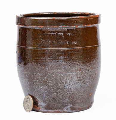 Rare UPTON M. BELL / Waynesboro, Pa Redware Jar, circa 1895