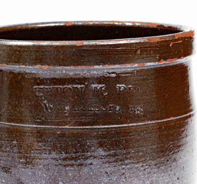 Rare UPTON M. BELL / Waynesboro, Pa Redware Jar, circa 1895