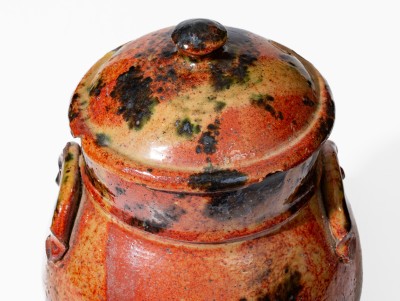 Fine American Redware Lidded Jar