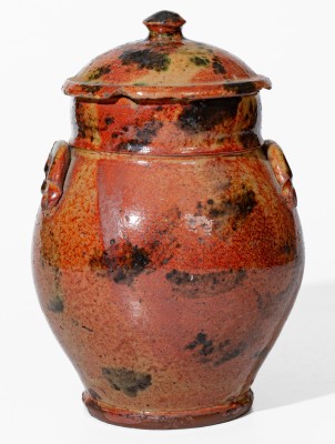 Fine American Redware Lidded Jar