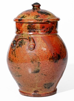 Fine American Redware Lidded Jar