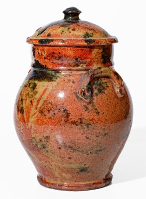 Fine American Redware Lidded Jar