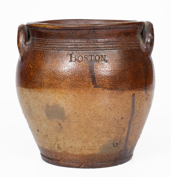 Exceptional Small-Sized BOSTON Squat Stoneware Jar by Frederick Carpenter