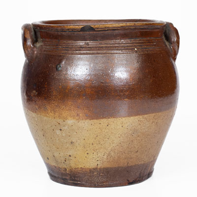 Exceptional Small-Sized BOSTON Squat Stoneware Jar by Frederick Carpenter, early 19th century