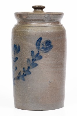 Fine Lidded Stoneware Jar with Floral Decoration att. C. F. Decker, Chuckey Valley, TN