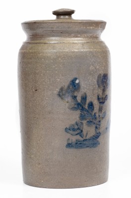 Fine Lidded Stoneware Jar with Floral Decoration att. C. F. Decker, Chuckey Valley, TN