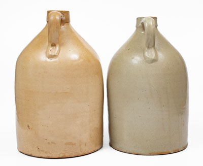 Lot of Two: Stoneware Jugs w/ Bird Decoration attrib. Fulper, Flemington, NJ