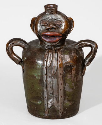 Rare attrib. William Joseph Gordy, Cartersville, GA Figural Stoneware Bottle