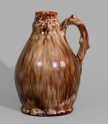 Exceedingly Rare and Important Redware Cruet Inscribed J. Bell / 1877 / June 2, John Bell, Sr., Waynesboro, PA