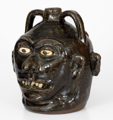 Important Lanier Meaders Double Face Jug, Used as a Centerpiece at George H. W. Bush Campaign Stop
