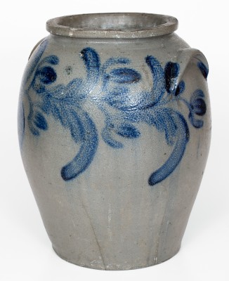 Extremely Rare S. HOLMES / GEORGETOWN, D. C. 4 Gal. Stoneware Jar w/ Elaborate Floral Decoration