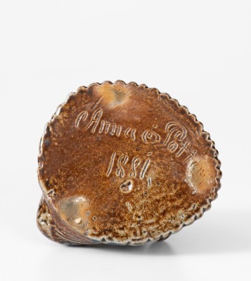 Rare Anna Pottery / 1881 Stoneware Frog Inkwell