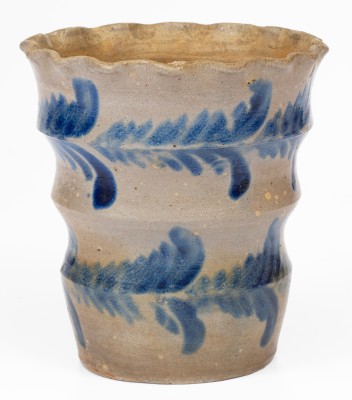 Very Rare Stoneware Flowerpot attrib. David Parr Jr., Richmond, Virginia